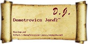 Demetrovics Jenő névjegykártya