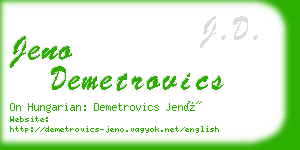 jeno demetrovics business card